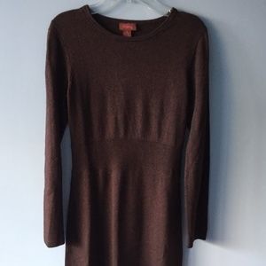 Fetching Brown Silk/Cashmere Dress